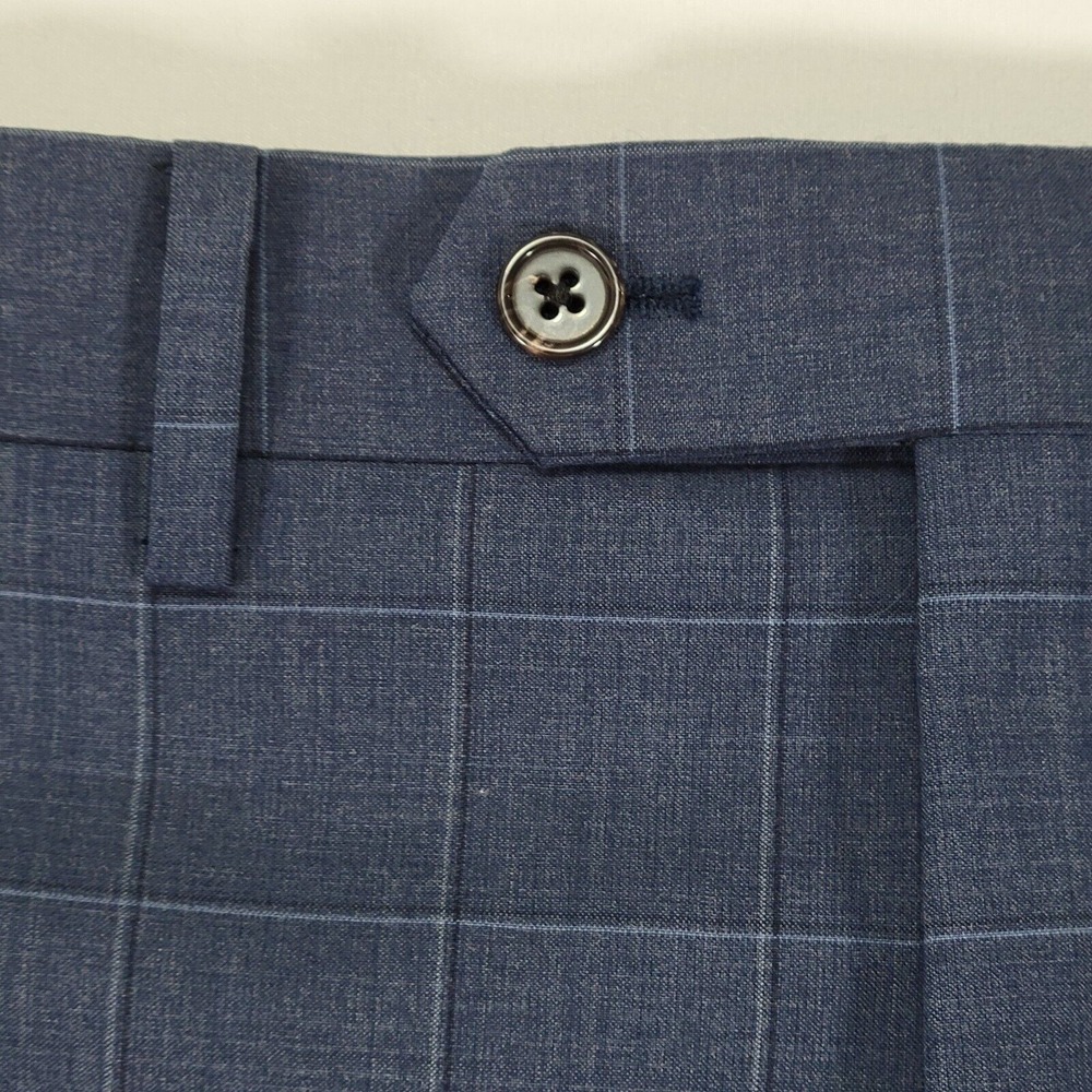 Ralph Lauren Navy Blue Windowpane Dress Pants